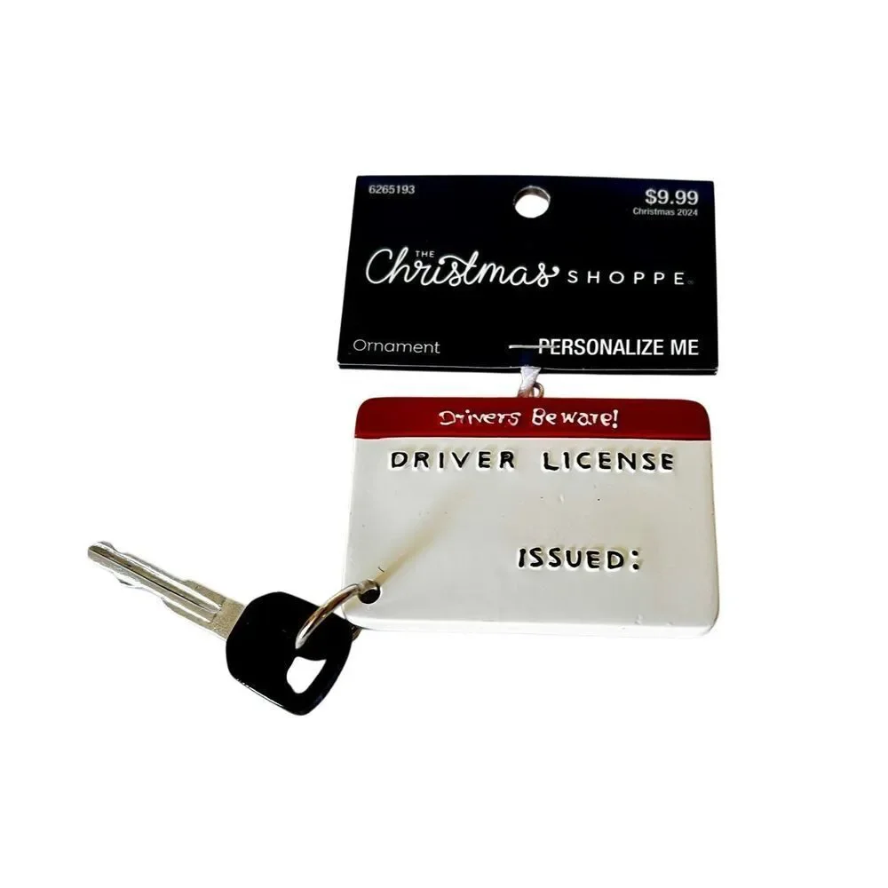 New-Driver's License & Key-Custom-Christmas Ornament-Great For “New Driver”-